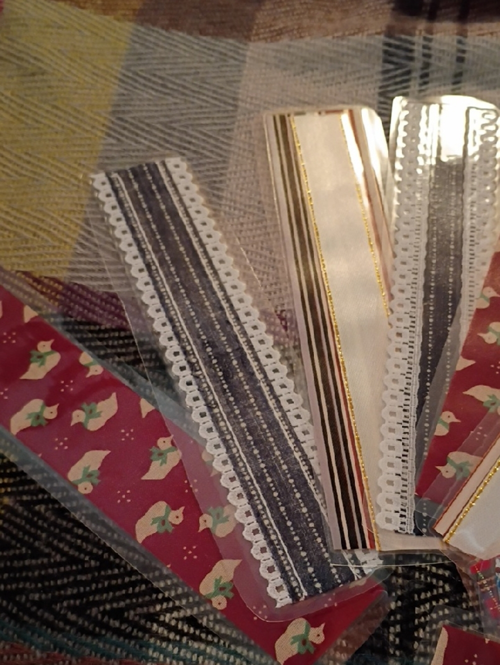 Free Mixed Pattern Fabric Ribbon Bookmarks Bundle - Handmade - Picture 4 of 5
